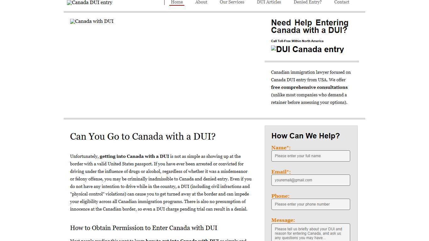 Entering Canada with a DUI - Canada DUI Entry 2026